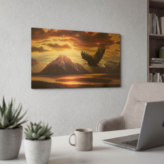 'Sacred Vigil' By R. Hed Gold Metal Wall Art