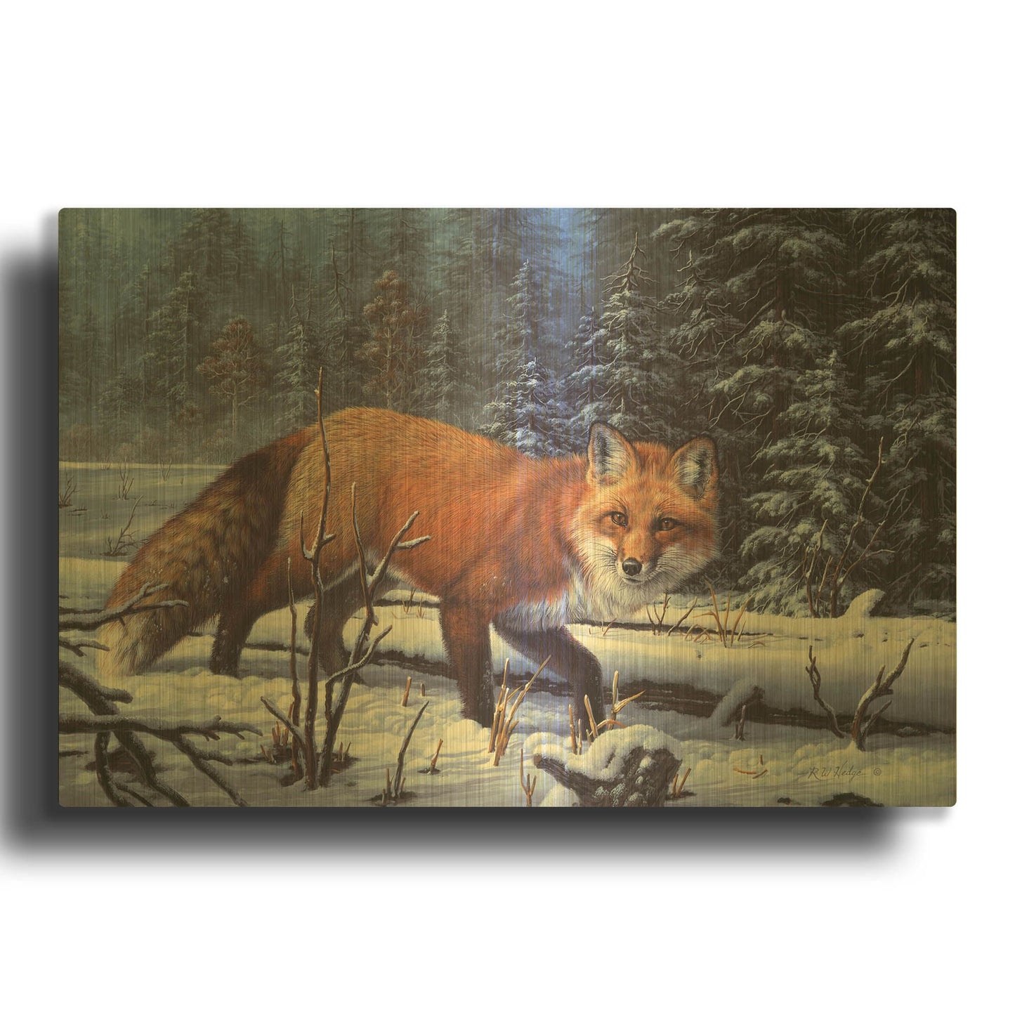 'Winter Charm' By R. Hed Gold Metal Wall Art