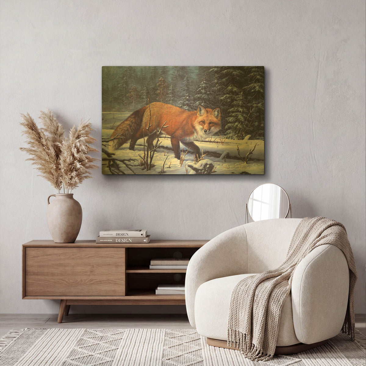 'Winter Charm' By R. Hed Gold Metal Wall Art