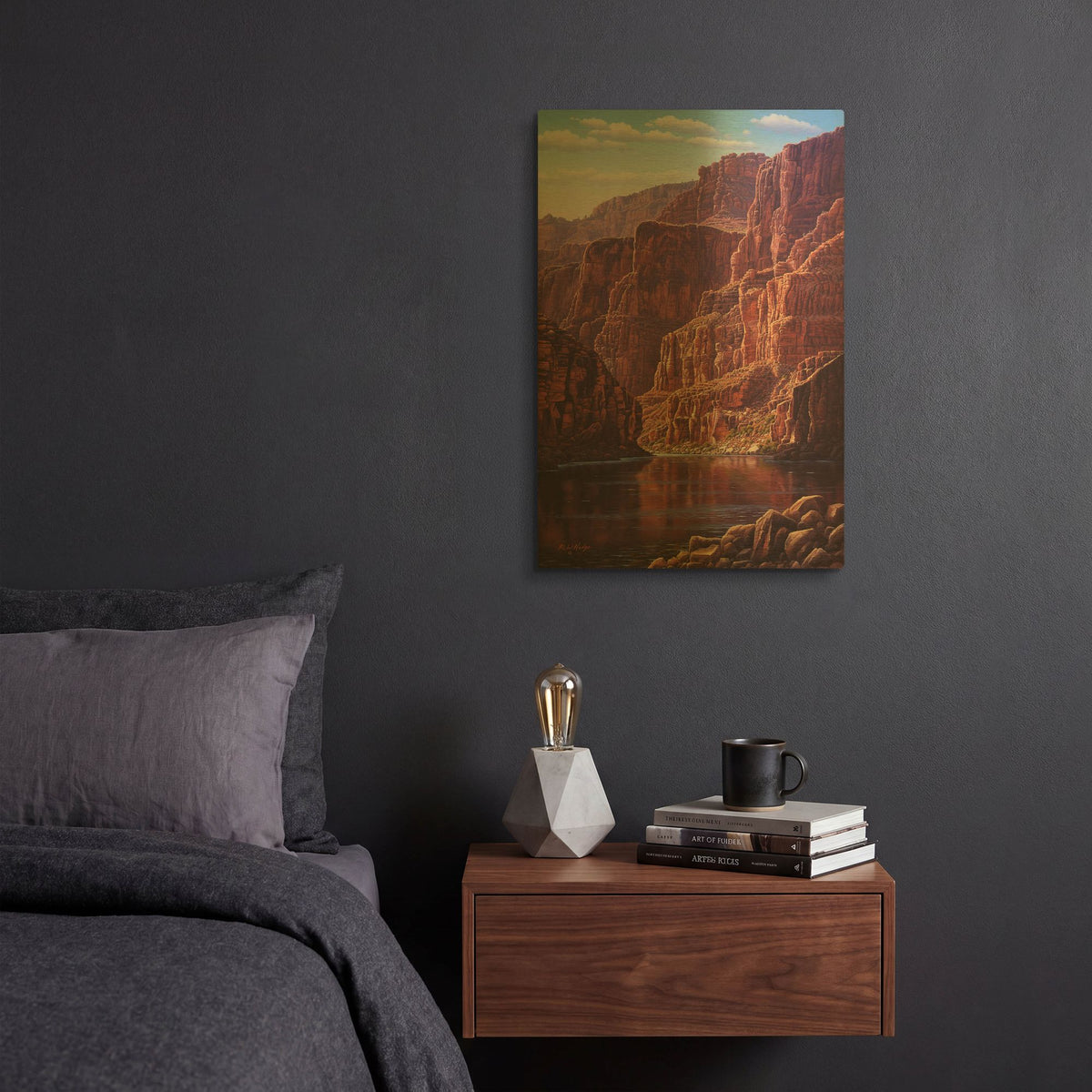 'Secluded' By R. Hed Gold Metal Wall Art