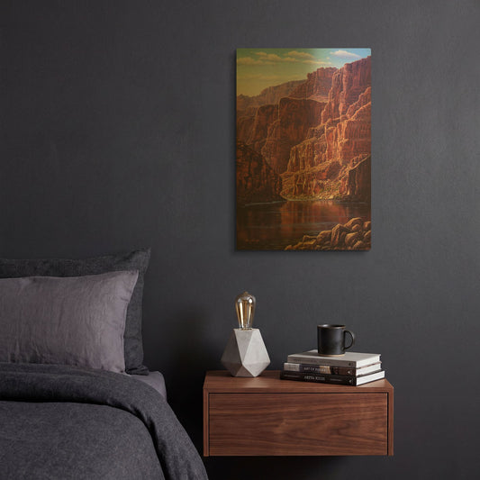 'Secluded' By R. Hed Gold Metal Wall Art
