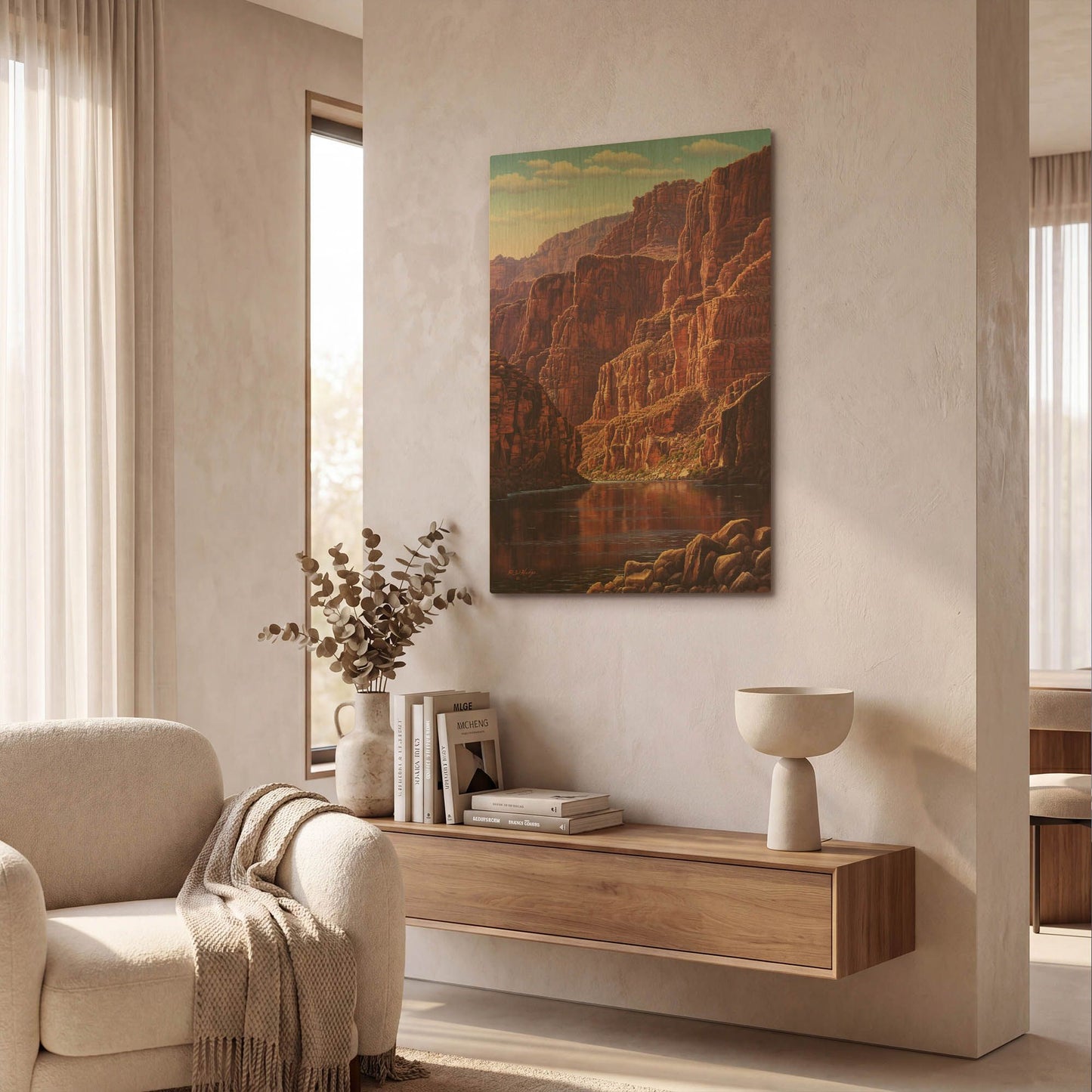 'Secluded' By R. Hed Gold Metal Wall Art