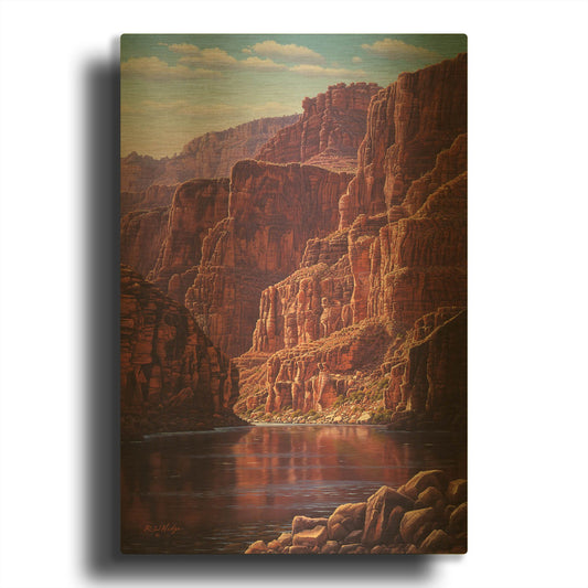 'Secluded' By R. Hed Gold Metal Wall Art