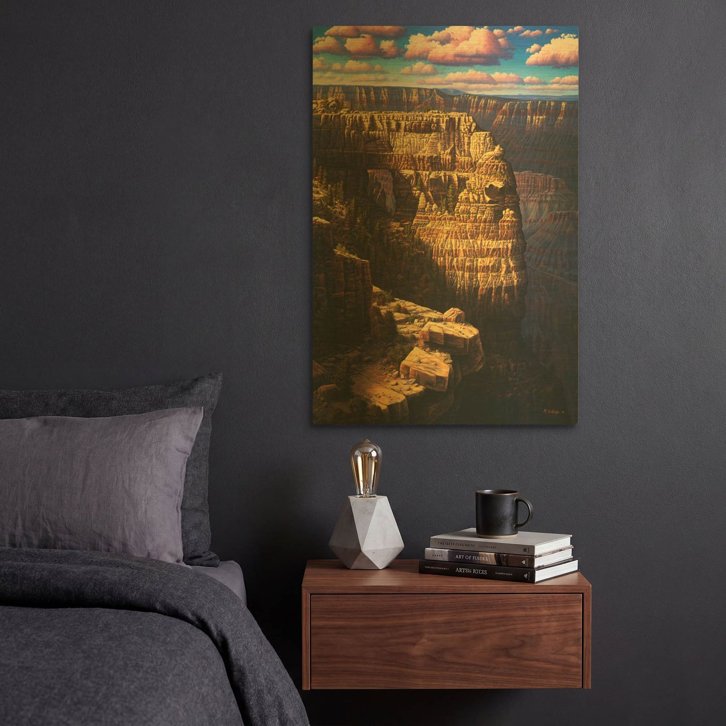 'Heaven And Earth' By R. Hed Gold Metal Wall Art