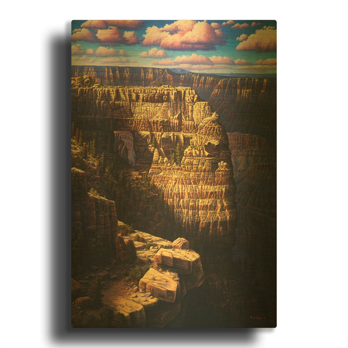 'Heaven And Earth' By R. Hed Gold Metal Wall Art