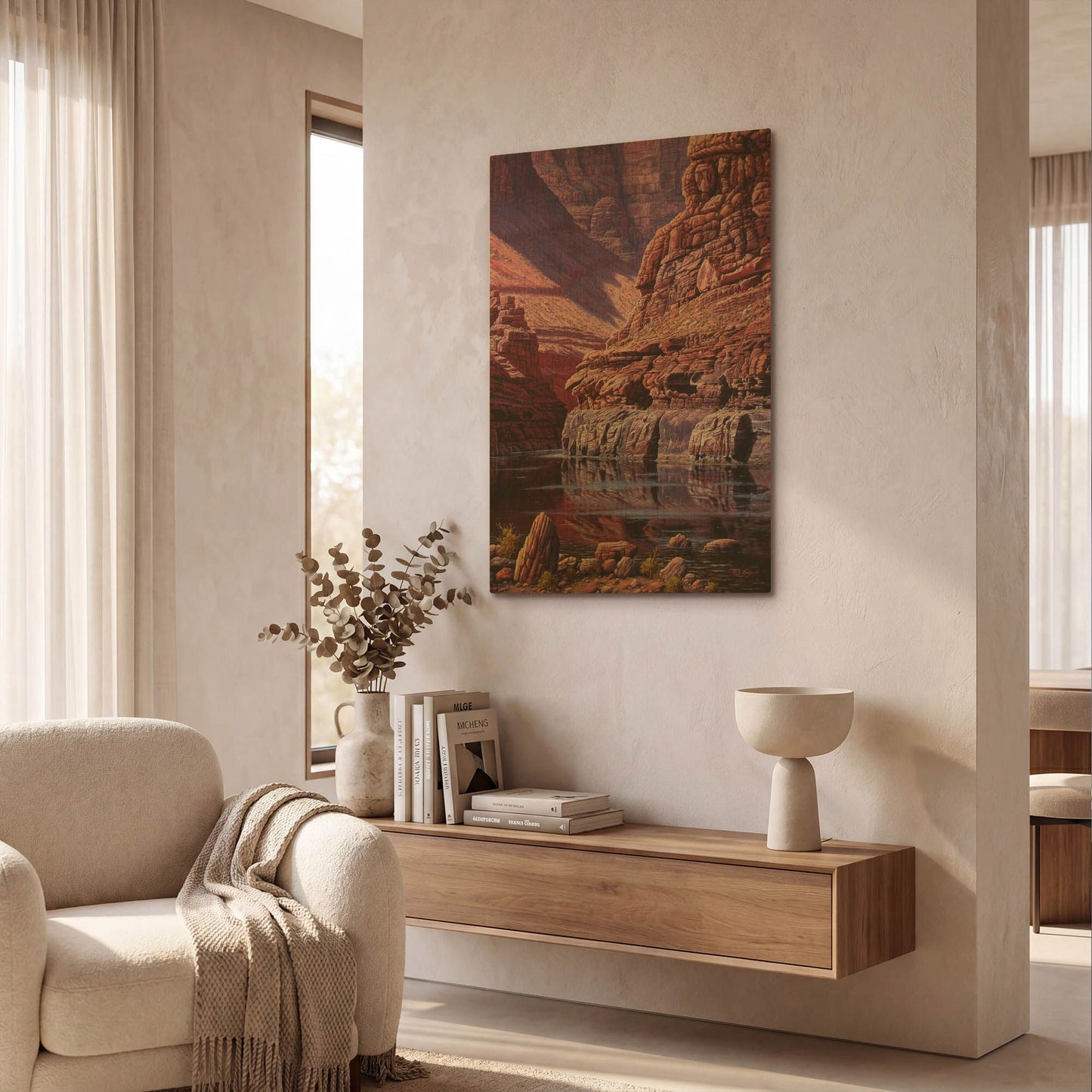 'Reflections Of Marble' By R. Hed Gold Metal Wall Art