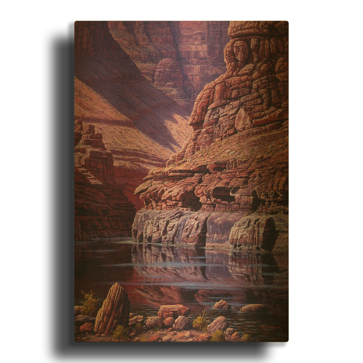 'Reflections Of Marble' By R. Hed Gold Metal Wall Art