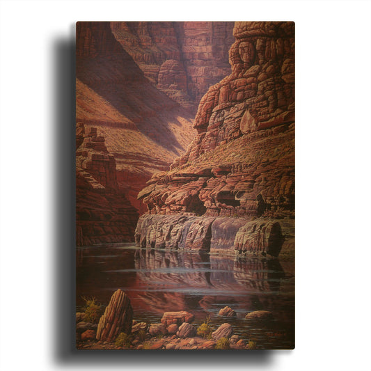 'Reflections Of Marble' By R. Hed Gold Metal Wall Art