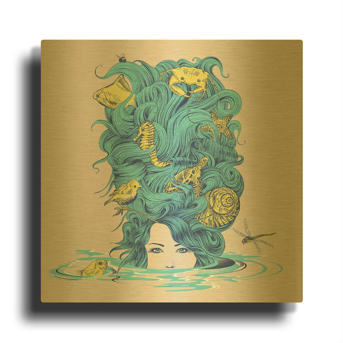 'The Ocean Queen' By Rachel Caldwell Gold Metal Wall Art