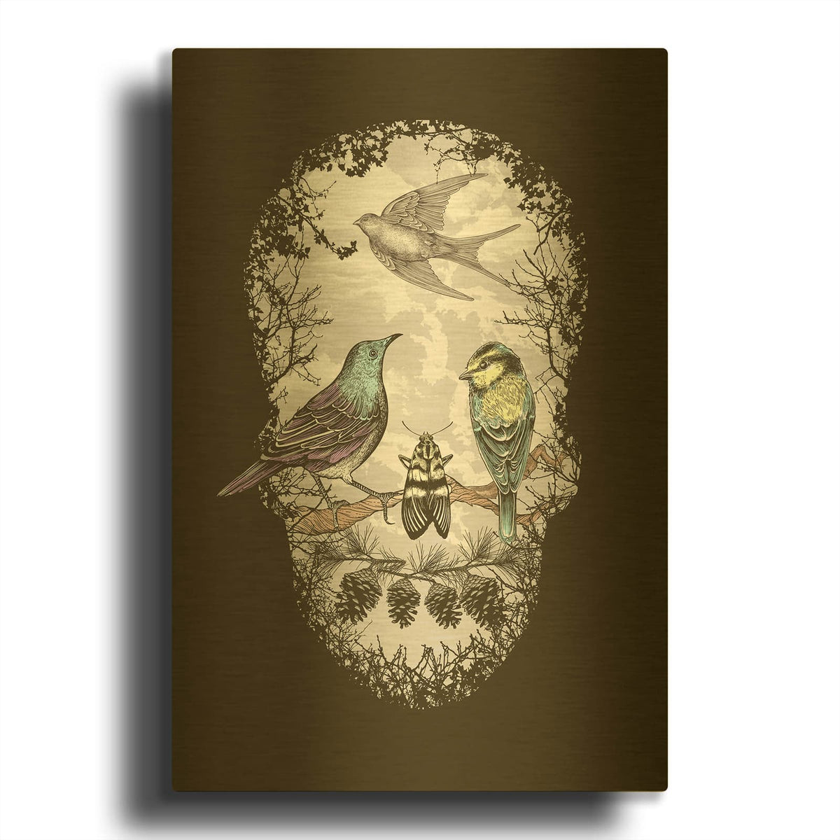 'Natures Skull' By Rachel Caldwell Gold Metal Wall Art