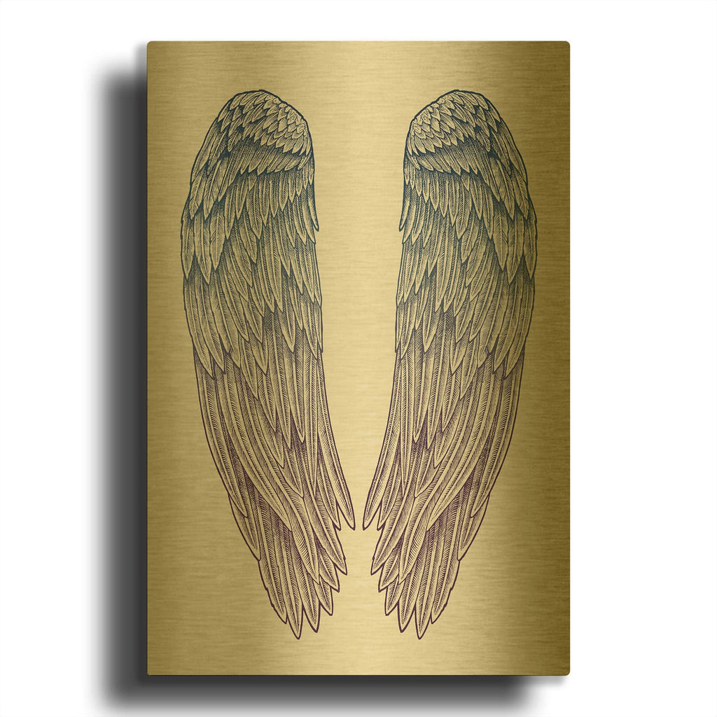 'Angel Wings' By Rachel Caldwell Gold Metal Wall Art