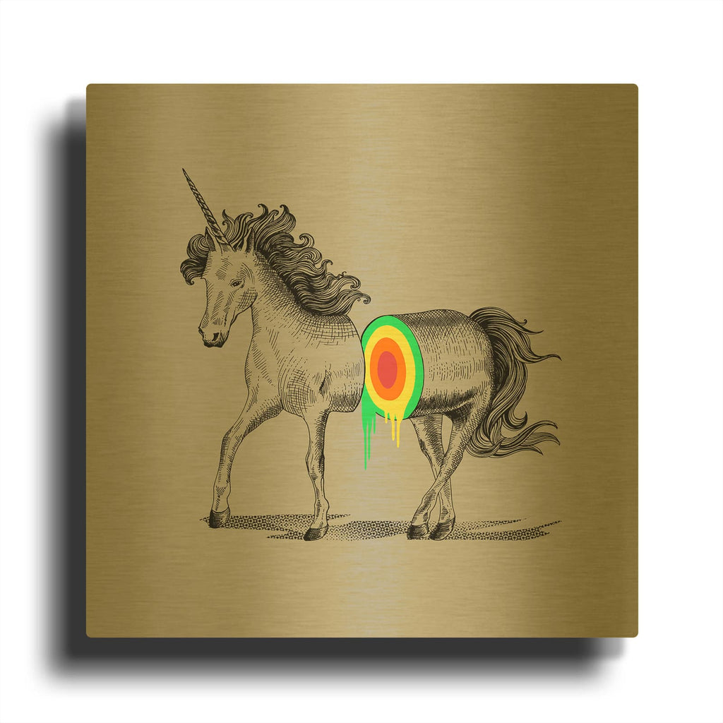 'Unicore' By Rachel Caldwell Gold Metal Wall Art