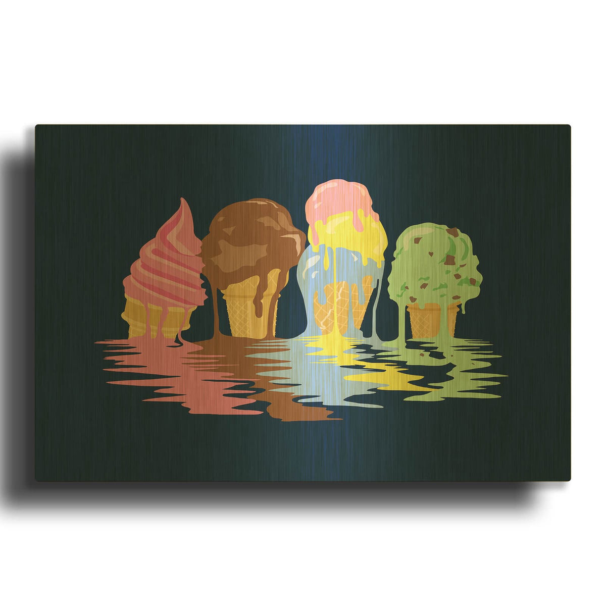 'Ice Cream Dreams' By Rachel Caldwell Gold Metal Wall Art