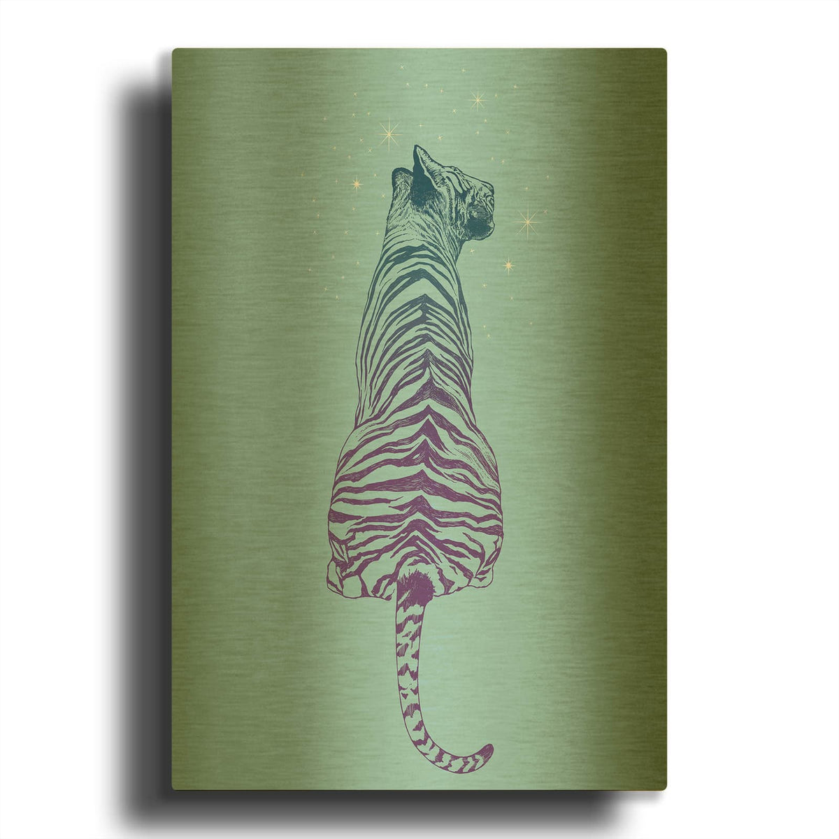 'Tiger Wonder' By Rachel Caldwell Gold Metal Wall Art