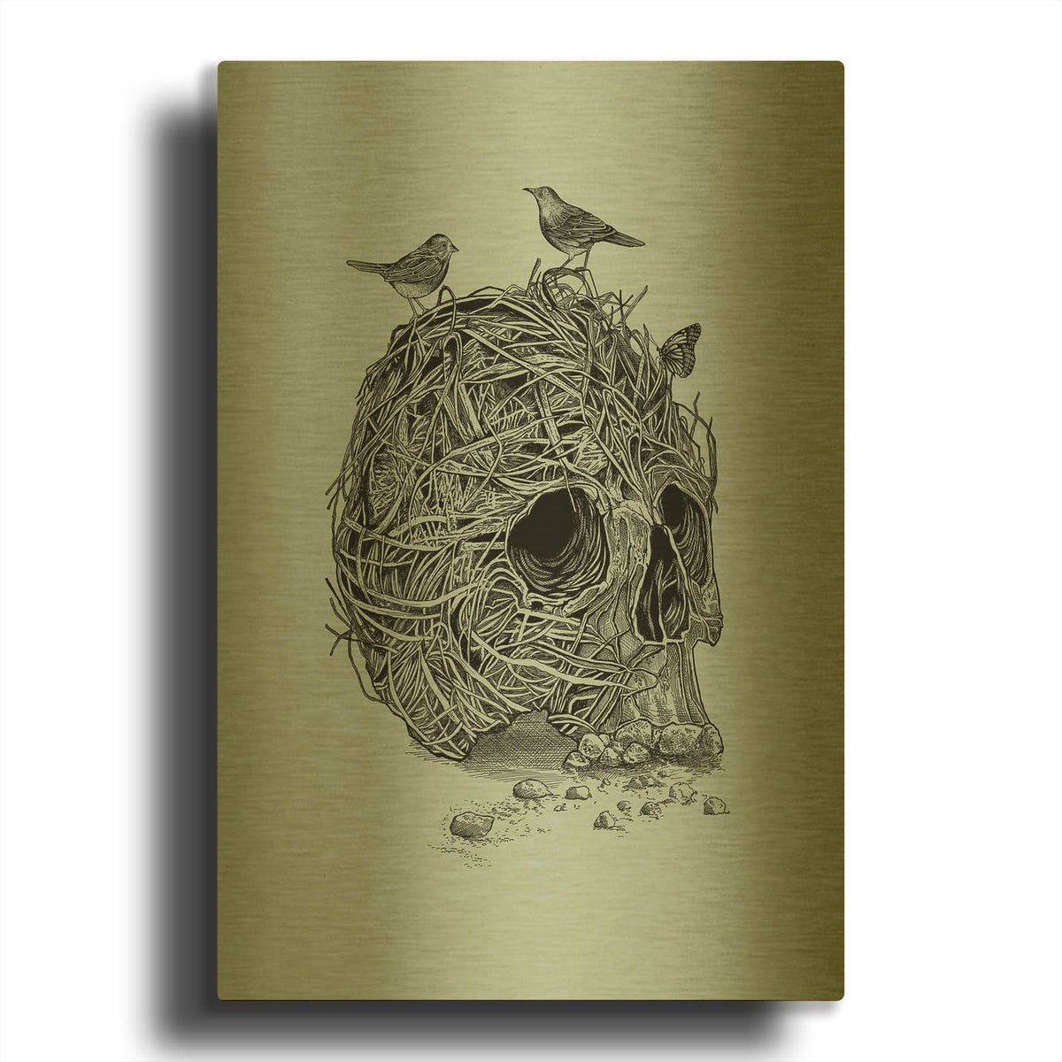 'Skull Nest' By Luxe Gold Metal Wall Art