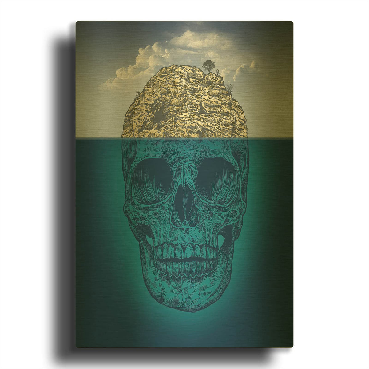 'Skull Island' By Rachel Caldwell Gold Metal Wall Art