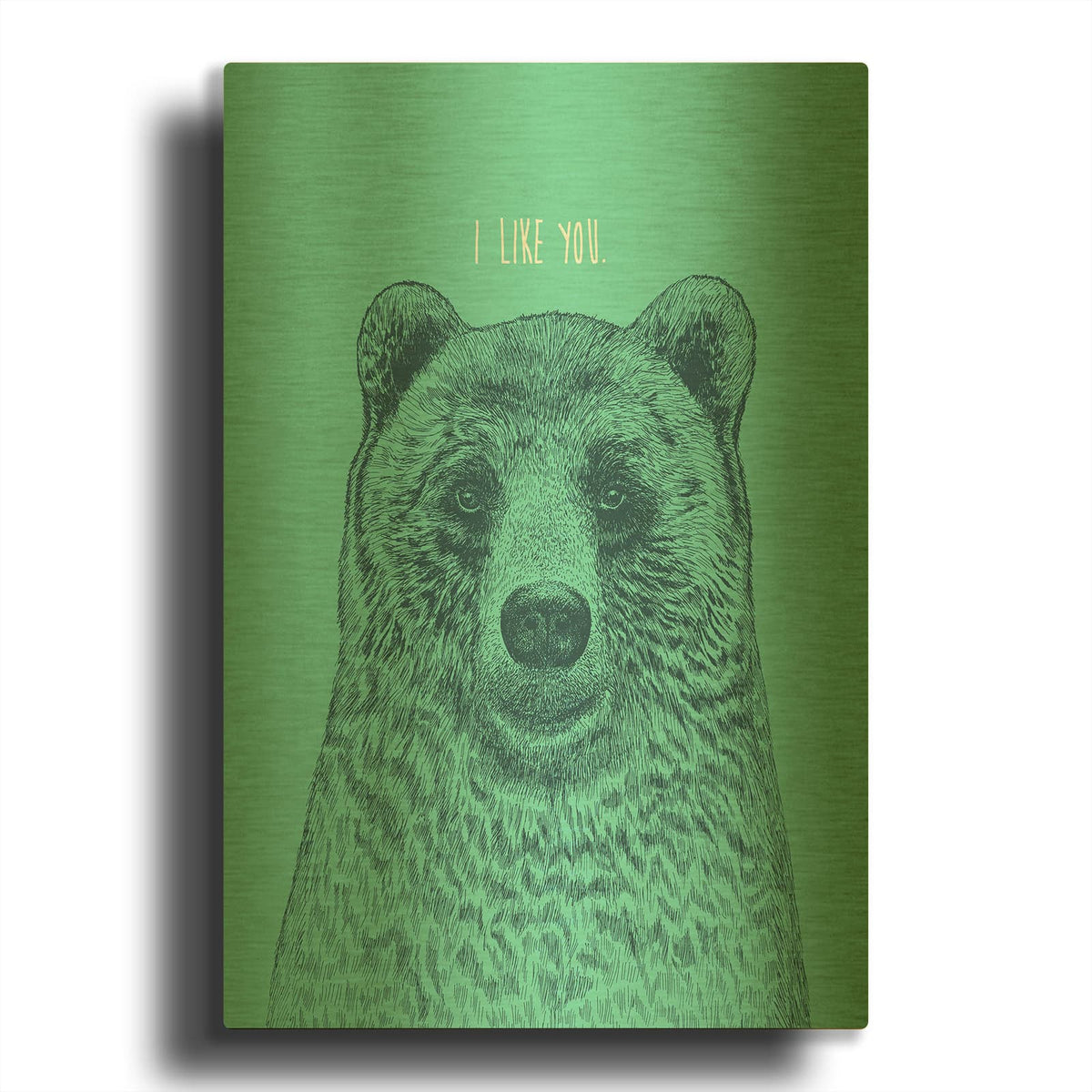 'I Like You Bear' By Rachel Caldwell Gold Metal Wall Art