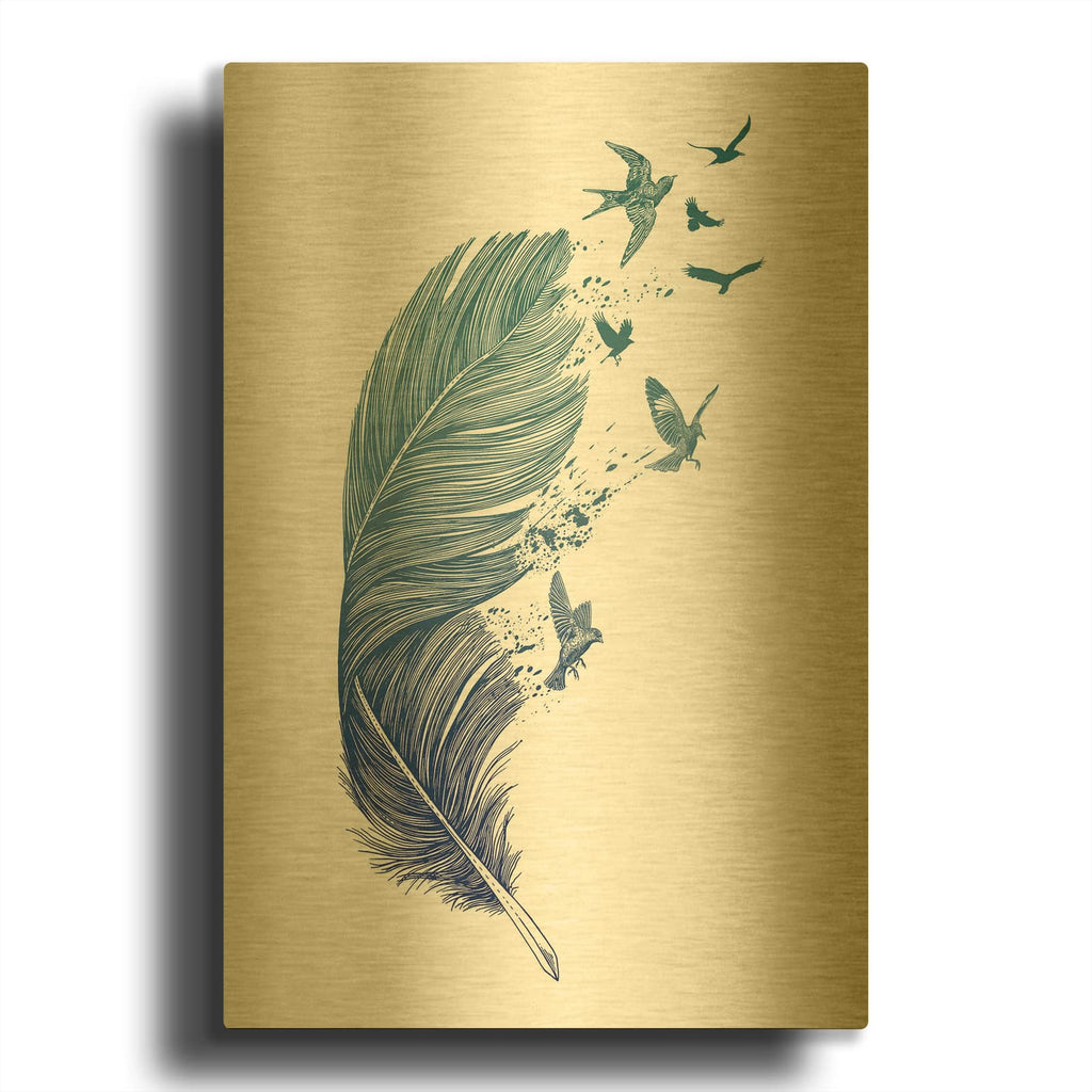 'Fly Away' By Rachel Caldwell Gold Metal Wall Art
