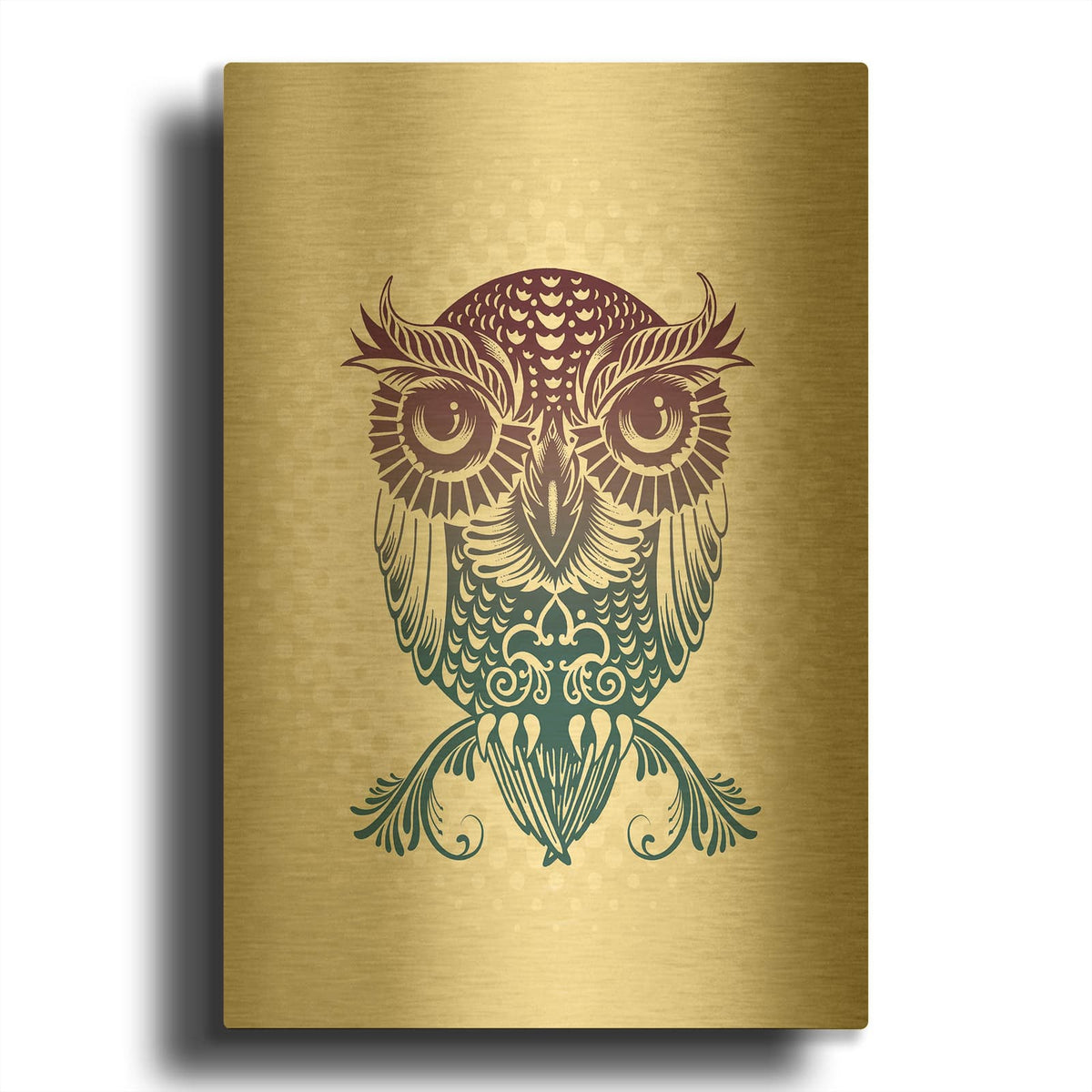 'Baby Egypt Owl' By Rachel Caldwell Gold Metal Wall Art