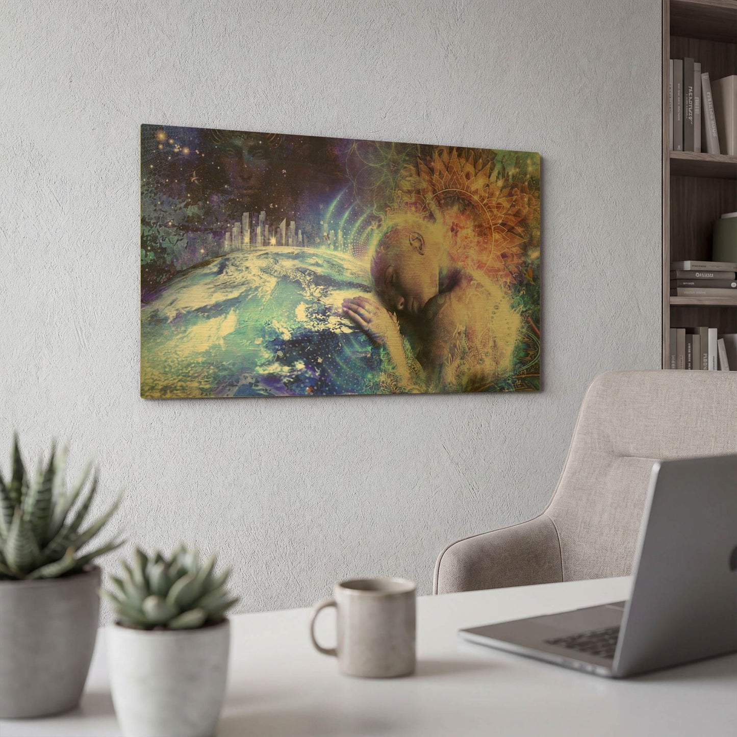 'A Prayer For The Earth' By Cameron Gray Gold Metal Wall Art