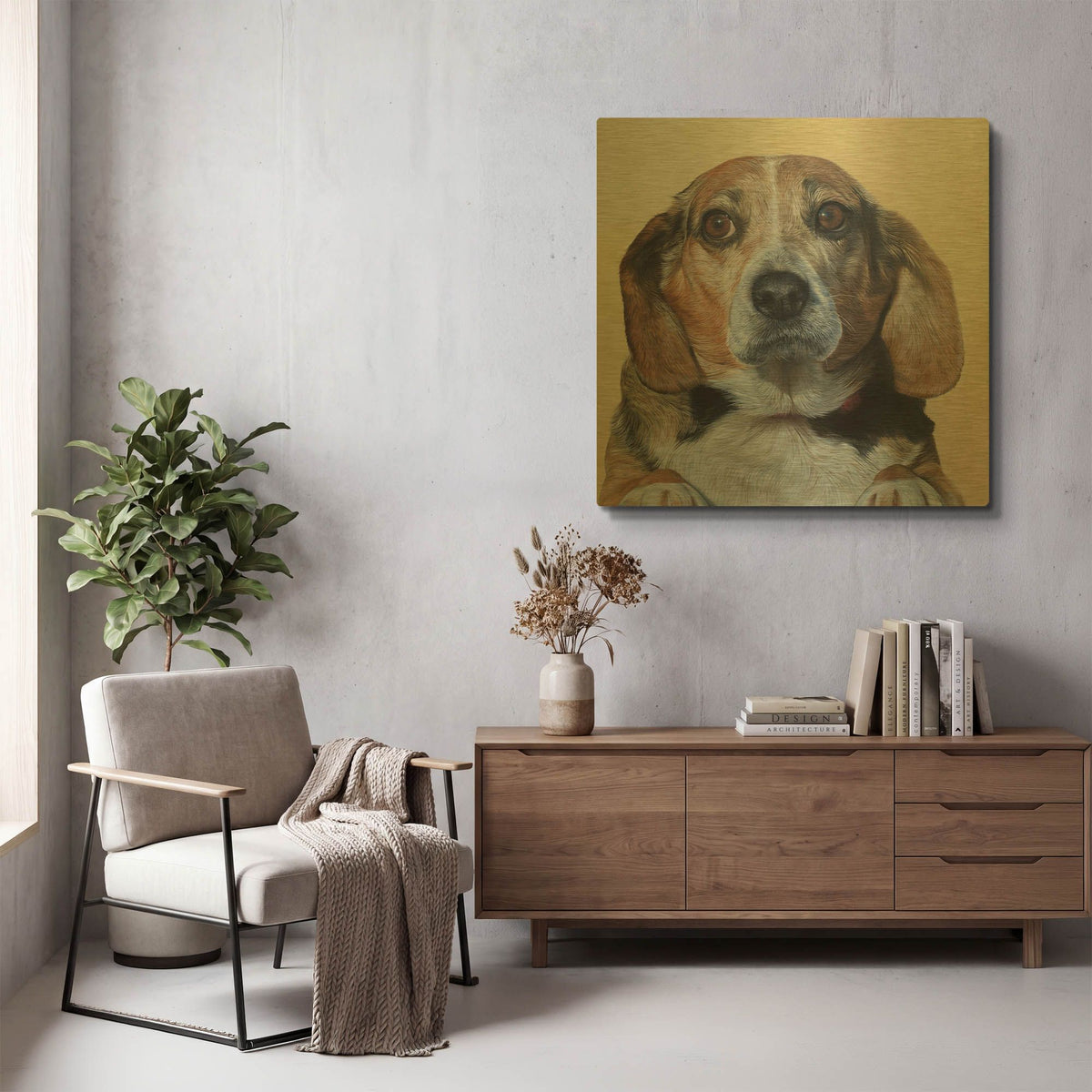 'Wiggles' By Sam Dolman Gold Metal Wall Art