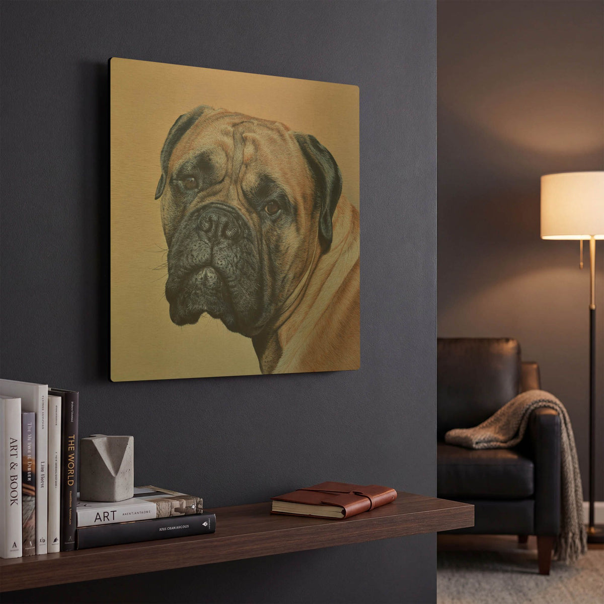 'Stanley' By Sam Dolman Gold Metal Wall Art