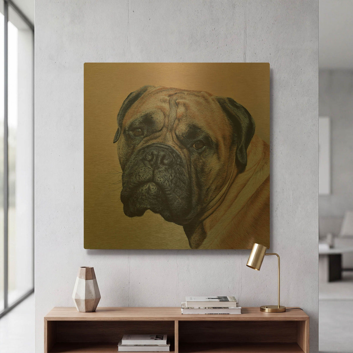 'Stanley' By Sam Dolman Gold Metal Wall Art