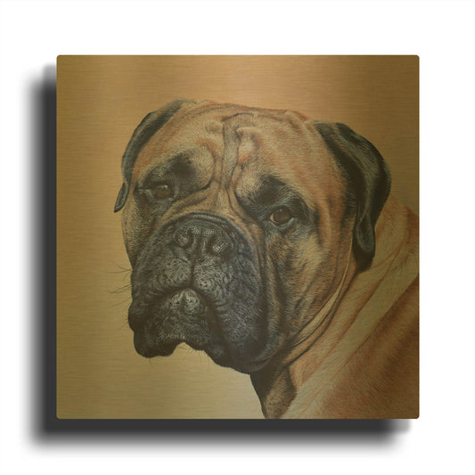'Stanley' By Sam Dolman Gold Metal Wall Art