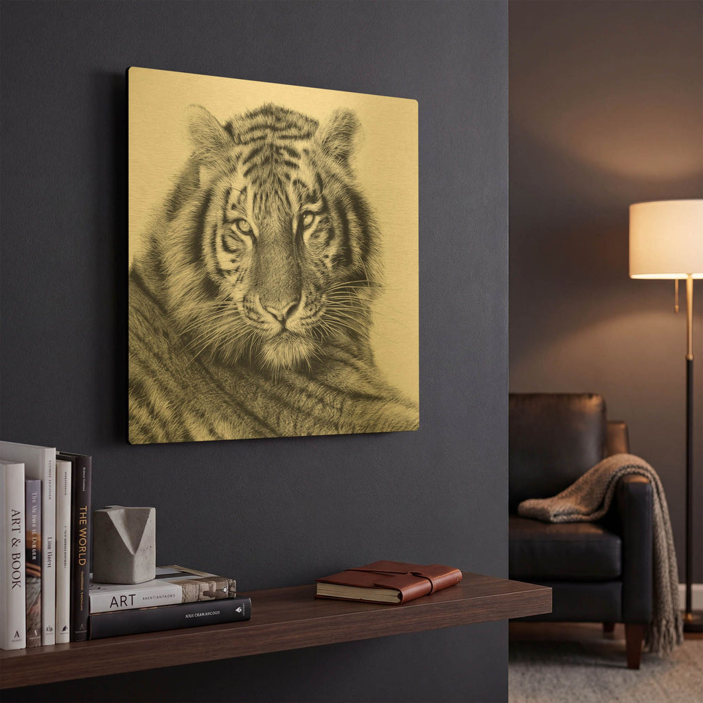 'Sameer' By Sam Dolman Gold Metal Wall Art