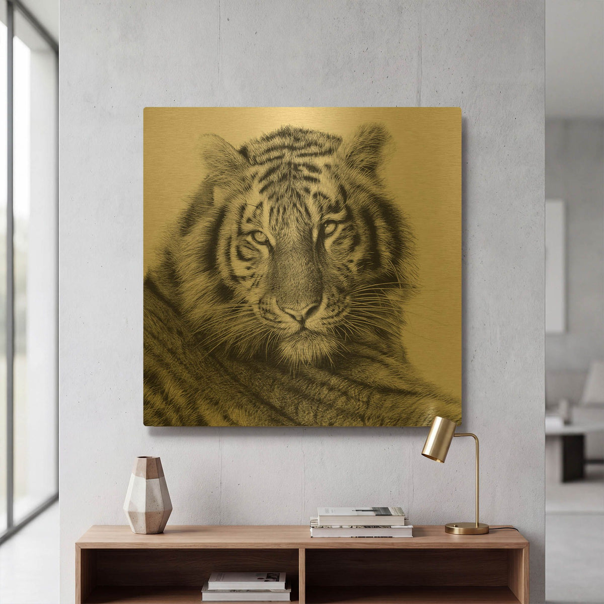'Sameer' By Sam Dolman Gold Metal Wall Art
