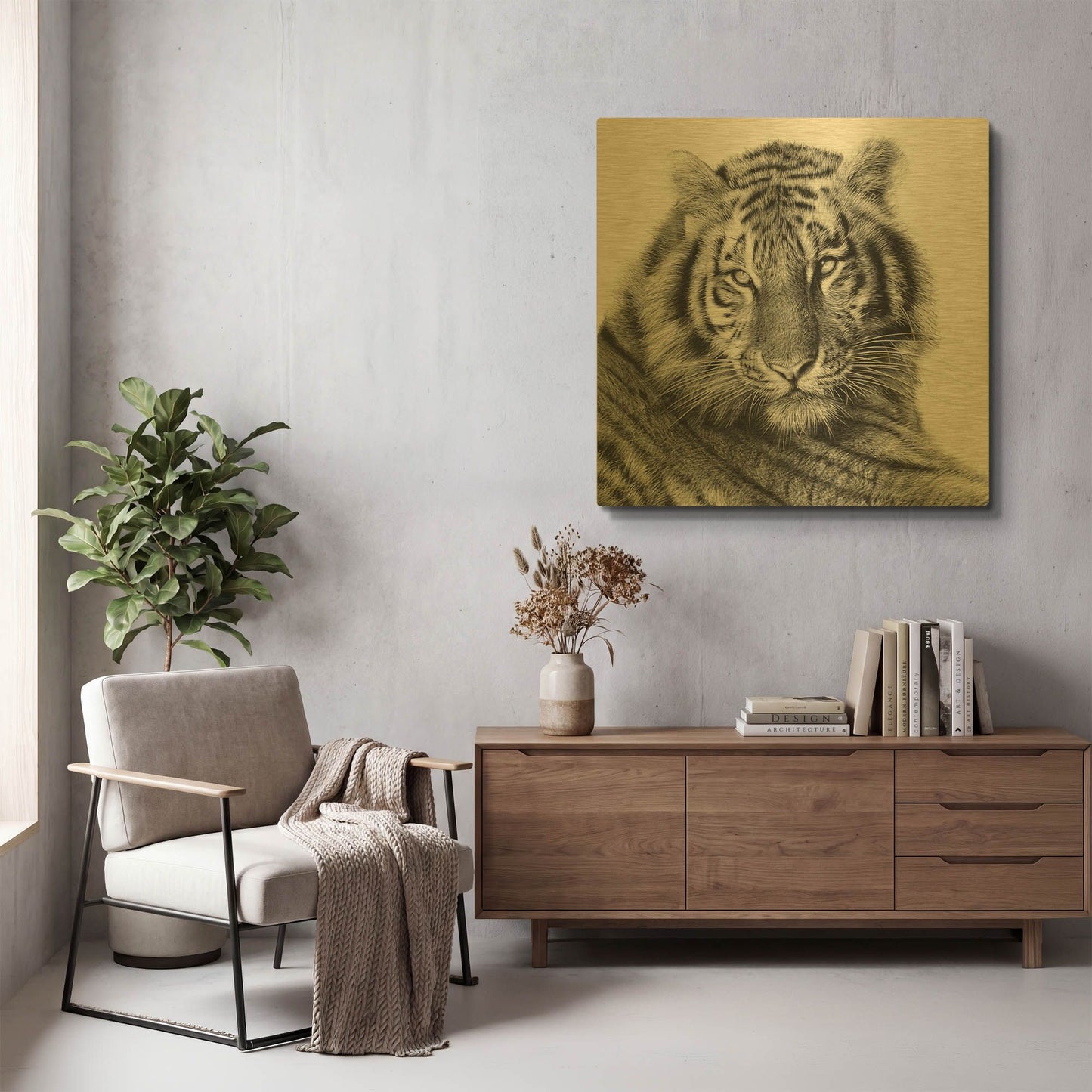 'Sameer' By Sam Dolman Gold Metal Wall Art