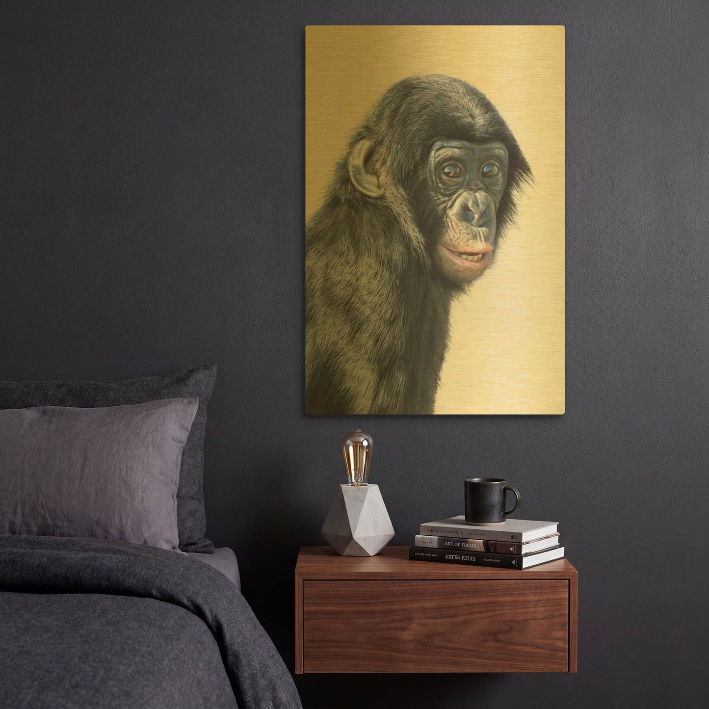 'Moku' By Sam Dolman Gold Metal Wall Art