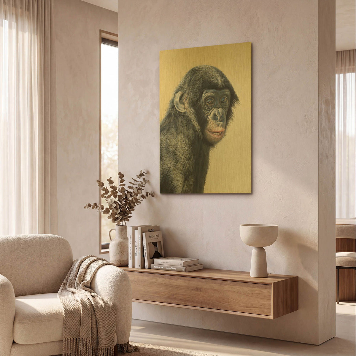 'Moku' By Sam Dolman Gold Metal Wall Art