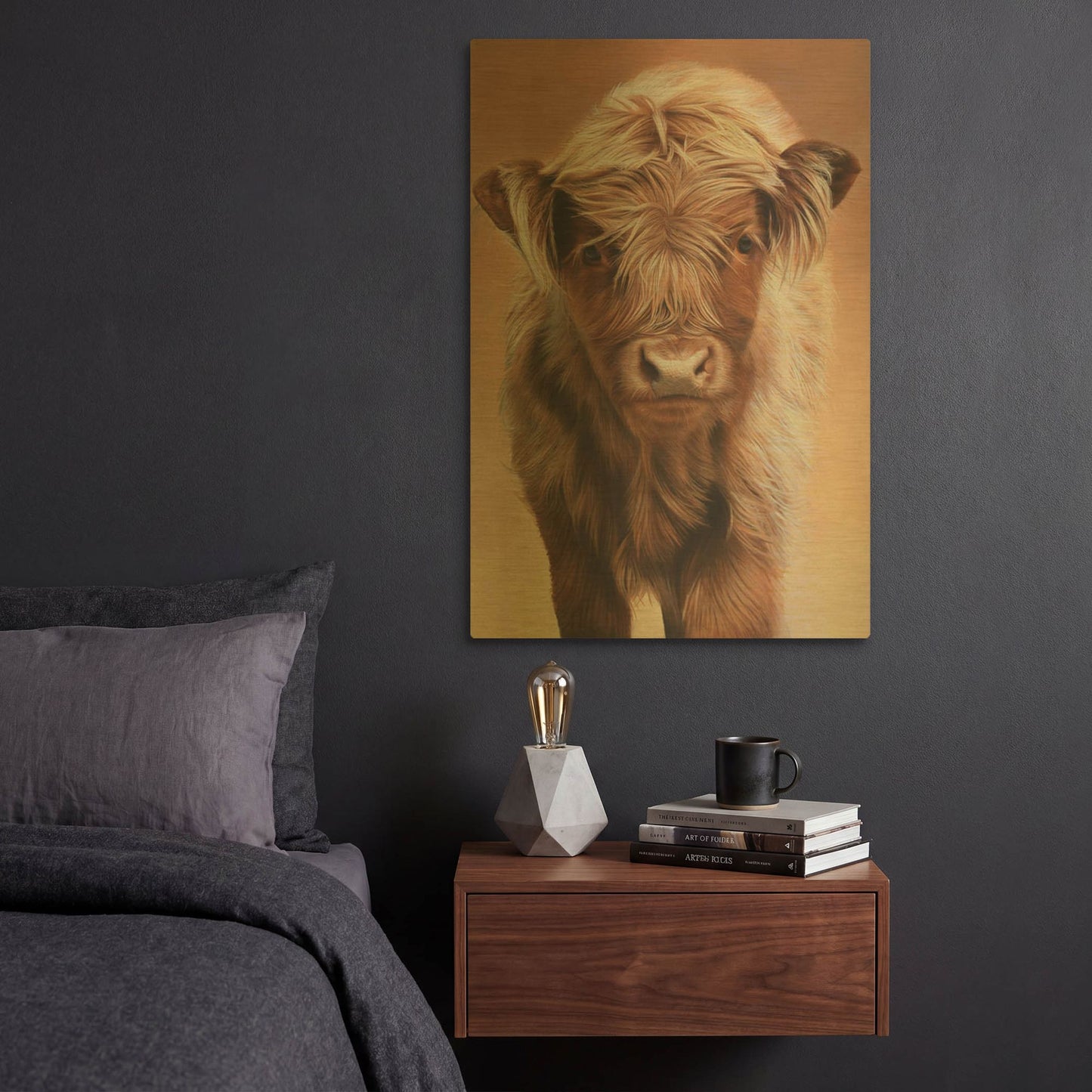 'Angus' By Sam Dolman Gold Metal Wall Art
