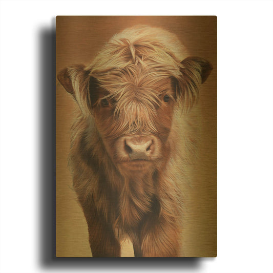 'Angus' By Sam Dolman Gold Metal Wall Art