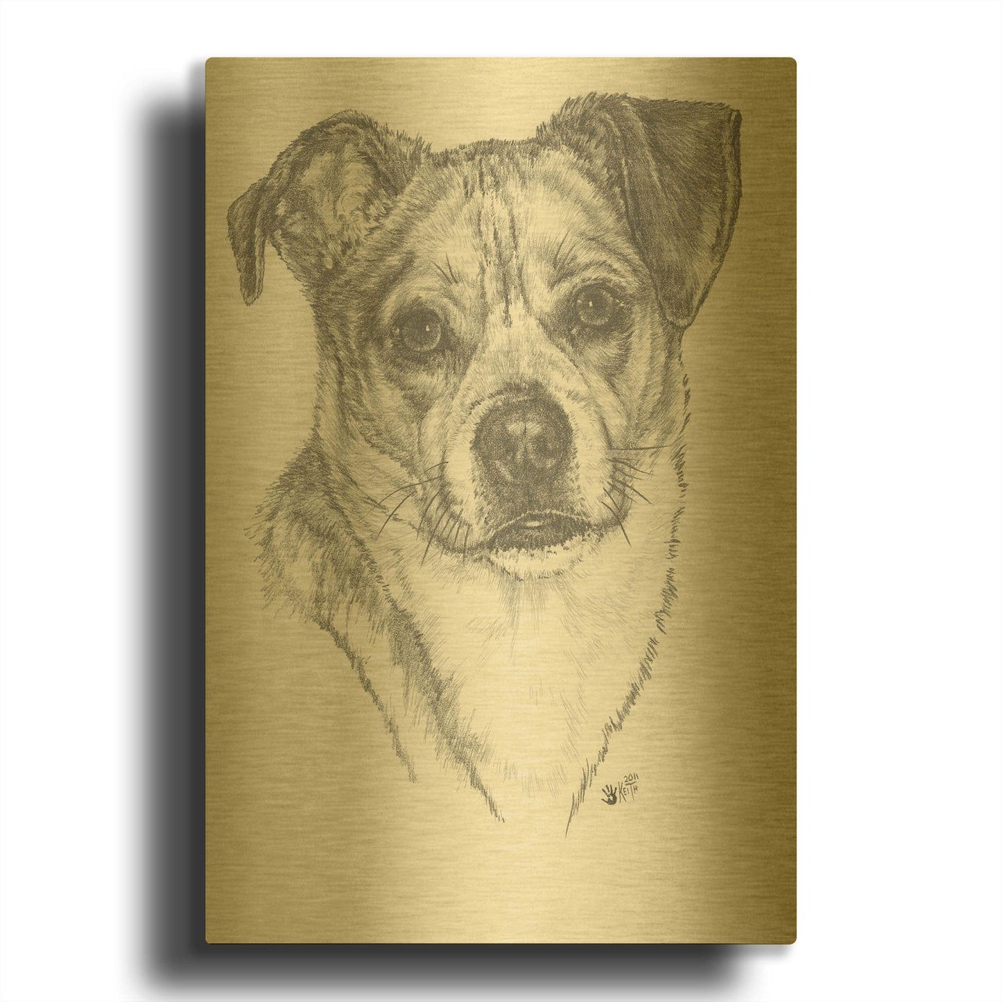 'Chug' By Barbara Keith Gold Metal Wall Art