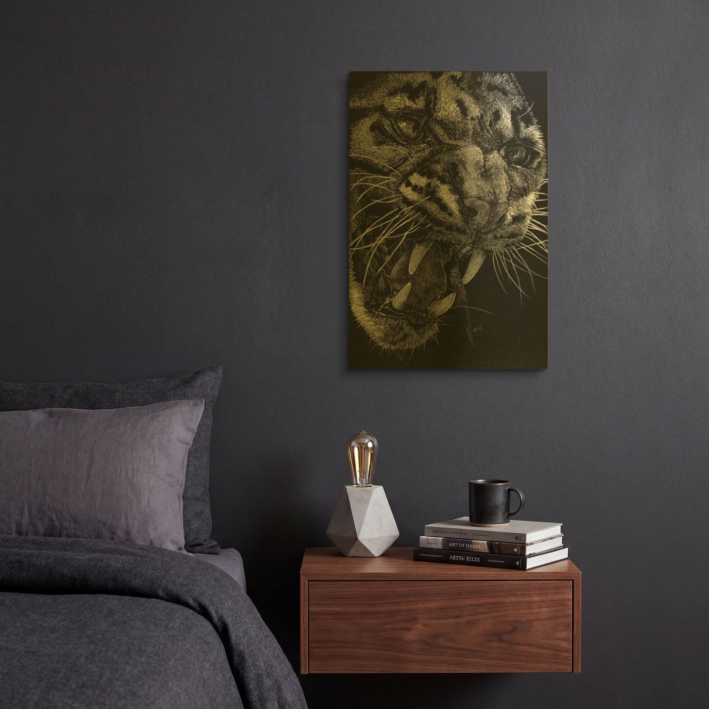 'Temper' By Barbara Keith Gold Metal Wall Art