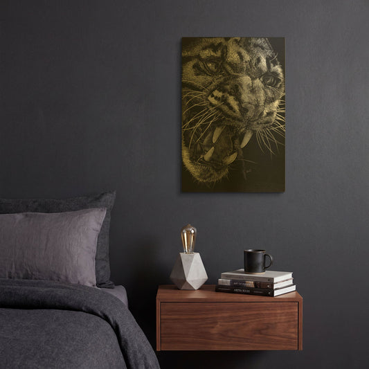 'Temper' By Barbara Keith Gold Metal Wall Art
