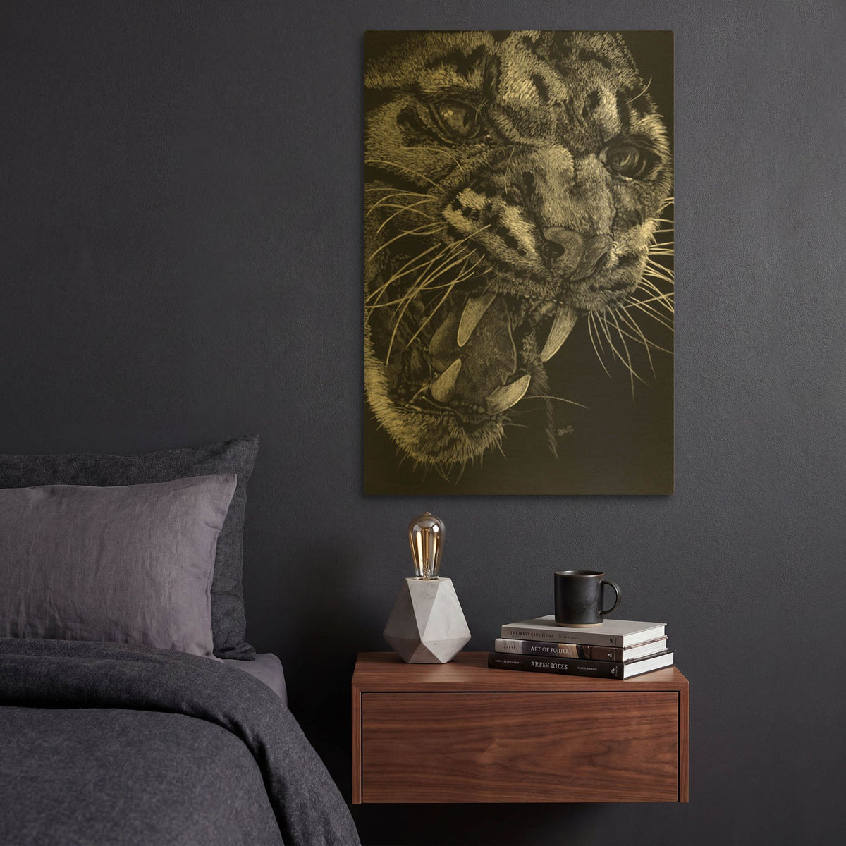 'Temper' By Barbara Keith Gold Metal Wall Art