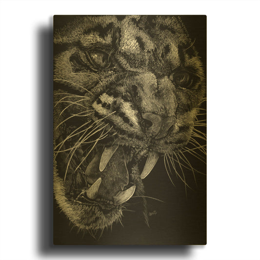 'Temper' By Barbara Keith Gold Metal Wall Art