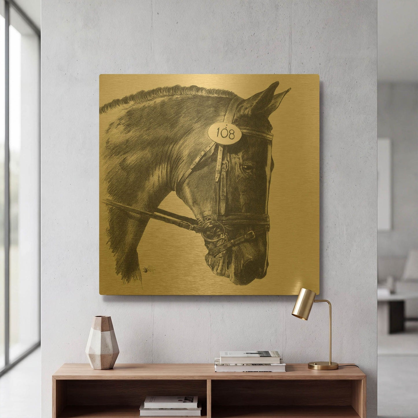 'Opaque' By Barbara Keith Gold Metal Wall Art
