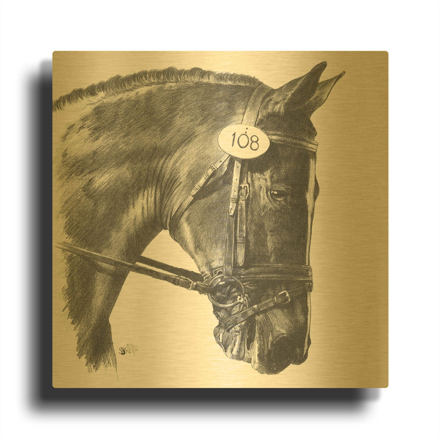'Opaque' By Barbara Keith Gold Metal Wall Art