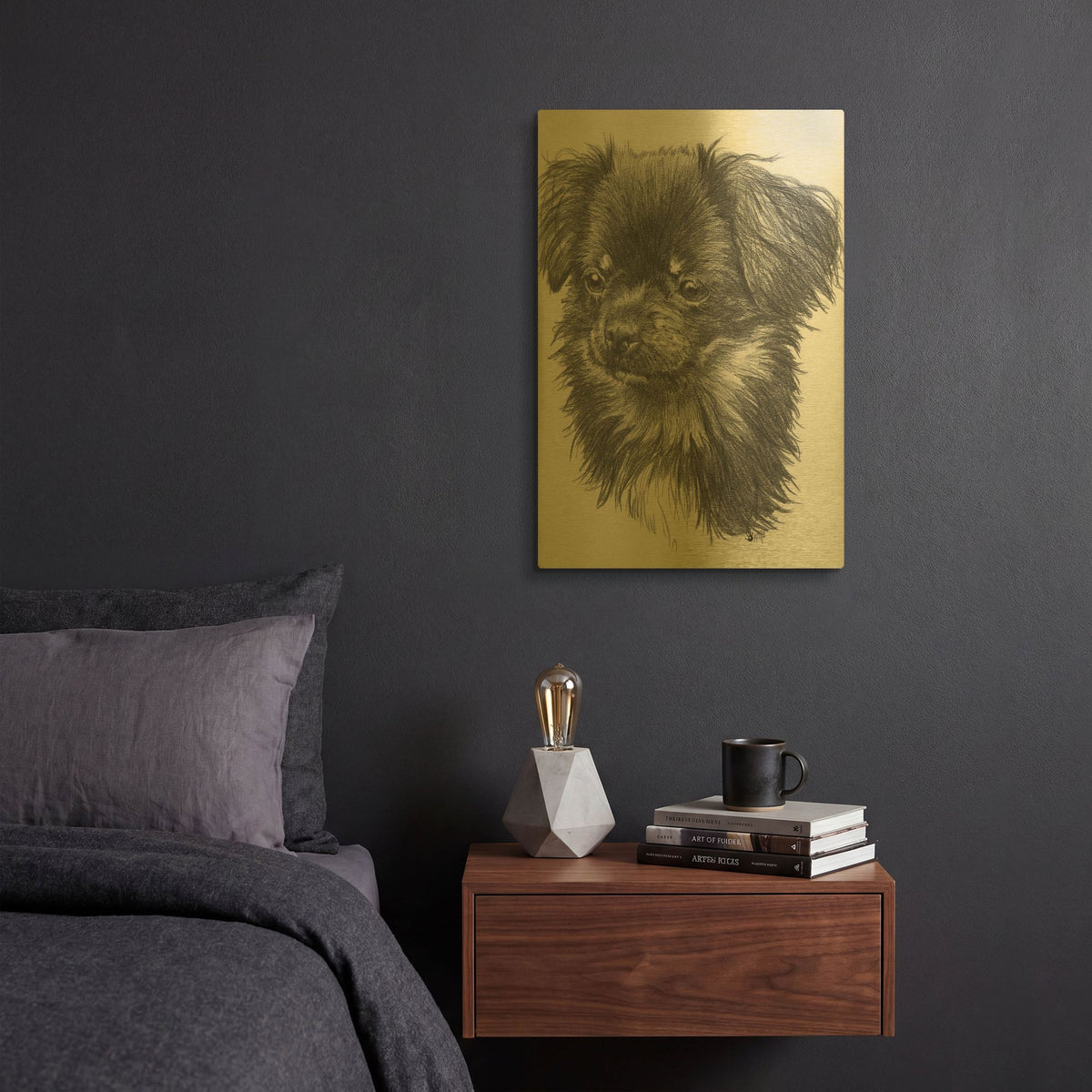 'Cheeks' By Barbara Keith Gold Metal Wall Art