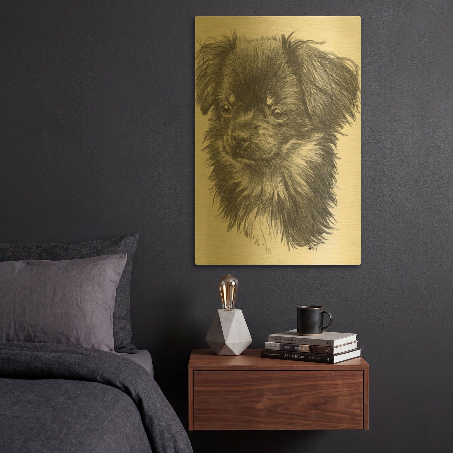 'Cheeks' By Barbara Keith Gold Metal Wall Art