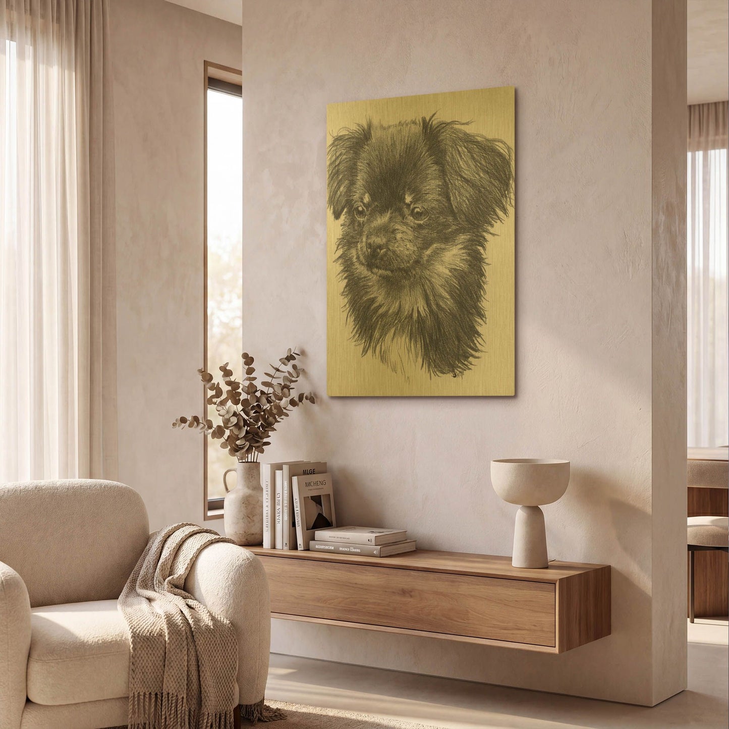 'Cheeks' By Barbara Keith Gold Metal Wall Art