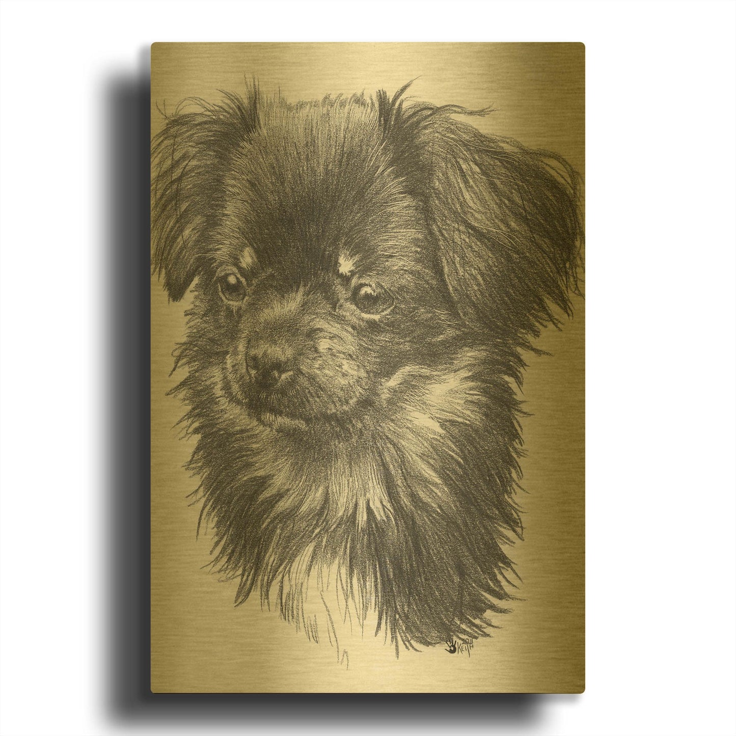 'Cheeks' By Barbara Keith Gold Metal Wall Art