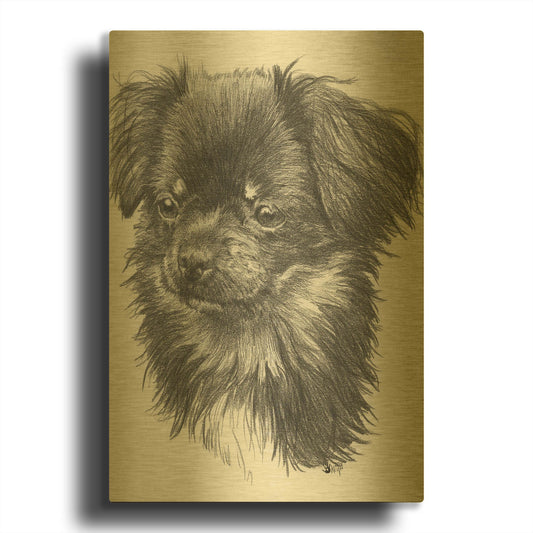 'Cheeks' By Barbara Keith Gold Metal Wall Art