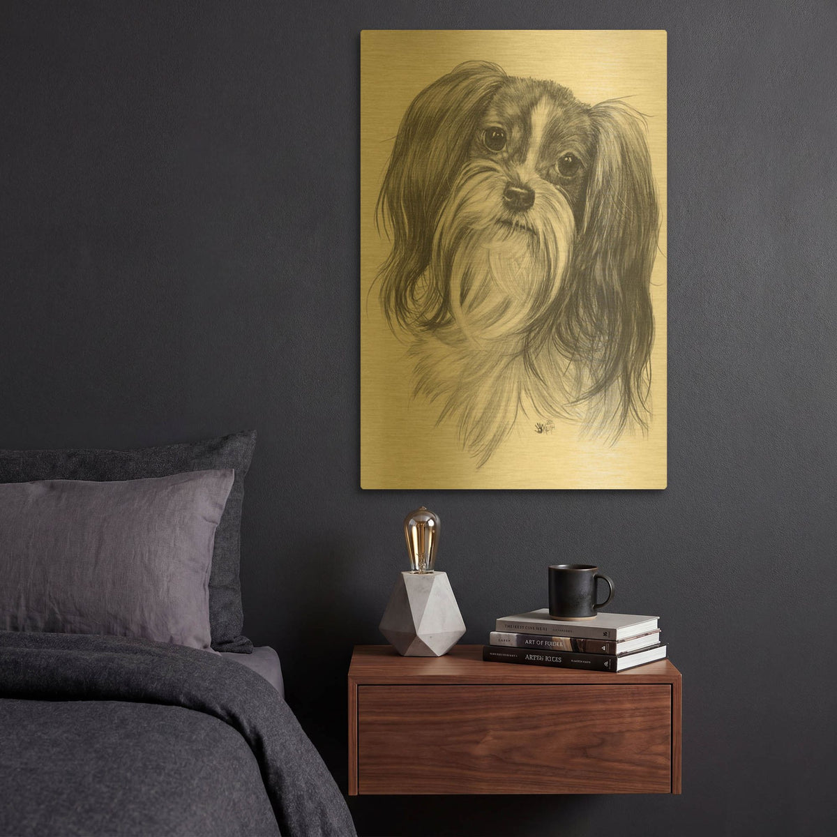 'Miki' By Barbara Keith Gold Metal Wall Art