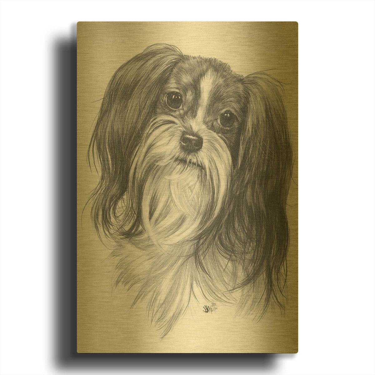 'Miki' By Barbara Keith Gold Metal Wall Art