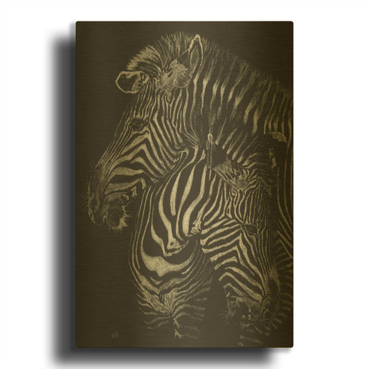'Duel' By Barbara Keith Gold Metal Wall Art
